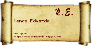 Mencs Edvarda névjegykártya
